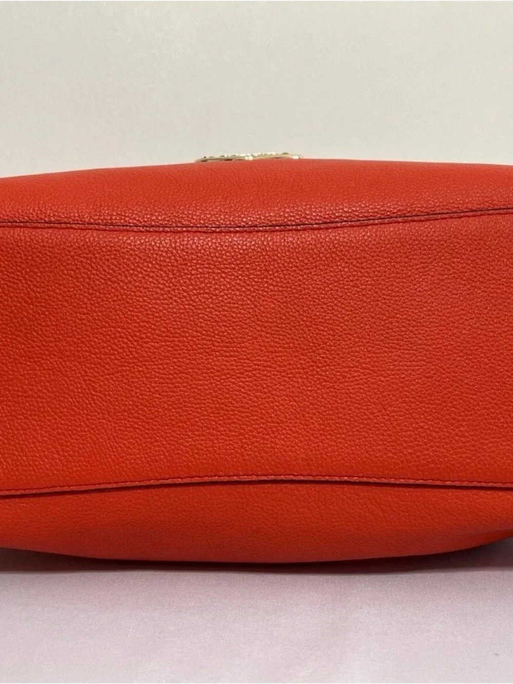 Coach Bright Orange Pebble Leather Shoulder Bag - Picture 6 of 16